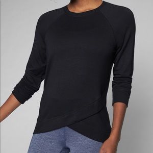 Athleta Criss Cross Black Sweatshirt sz XL